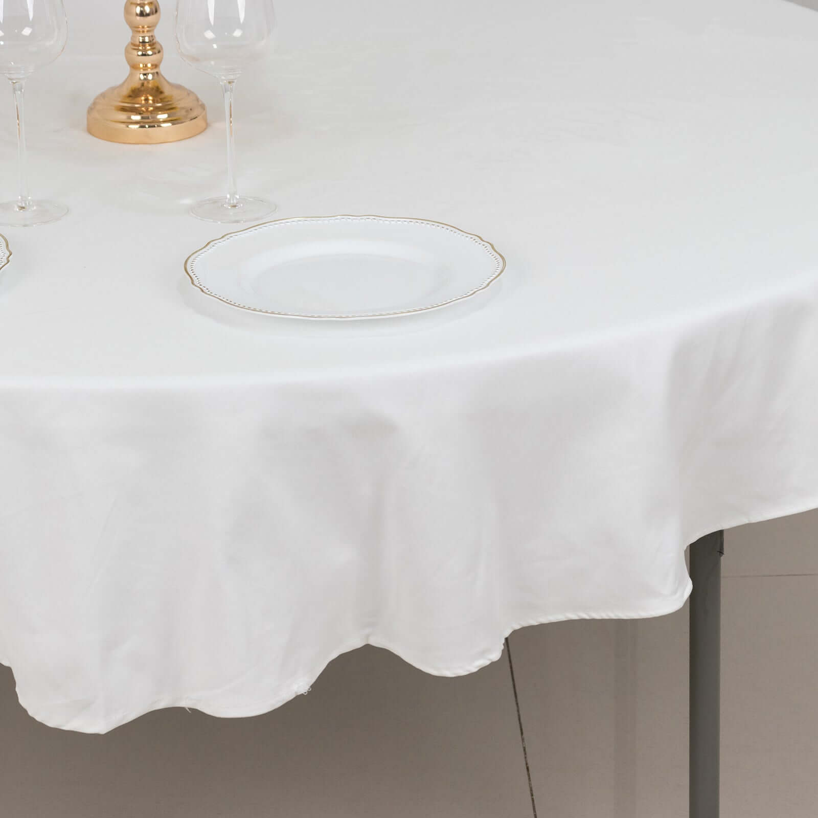 100% Cotton 70" Round Tablecloth White Linen - Sophisticated, Soft & Breathable Table Cover