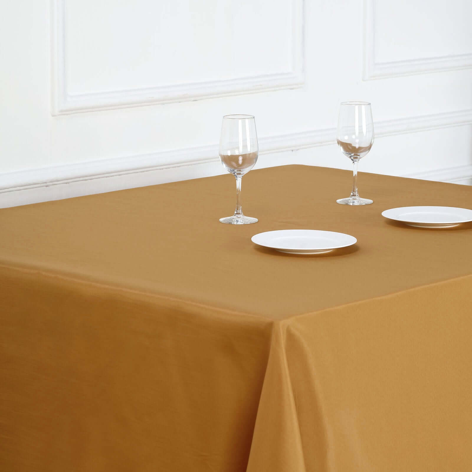 Polyester Square 90"x90" Tablecloth Gold - Wrinkle-Resistant & Durable Table Cover for Events
