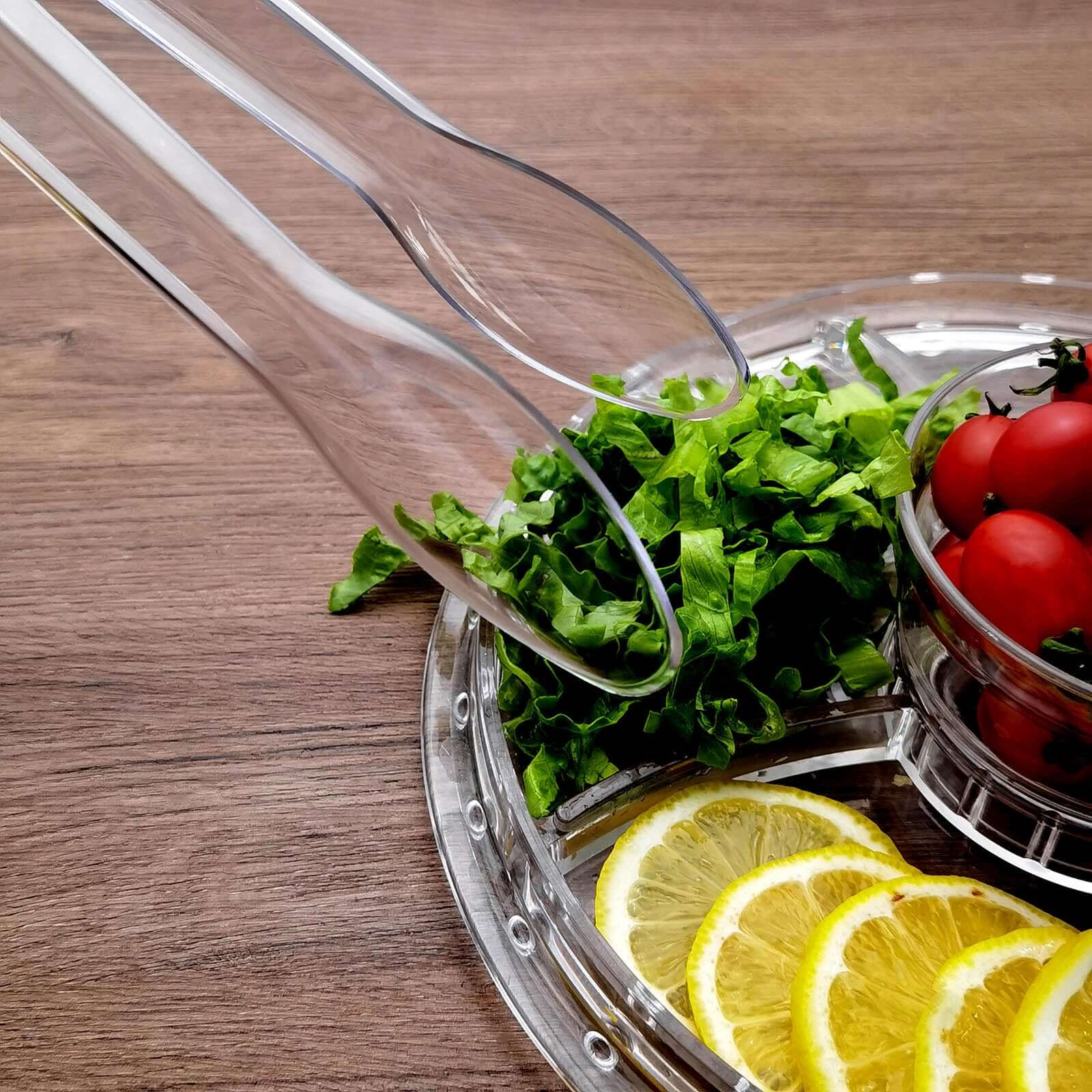 3-Pack Plastic Serving Tongs Clear - Durable Disposable Food Service Tongs for Salad Bars Dessert Tables Buffets12"