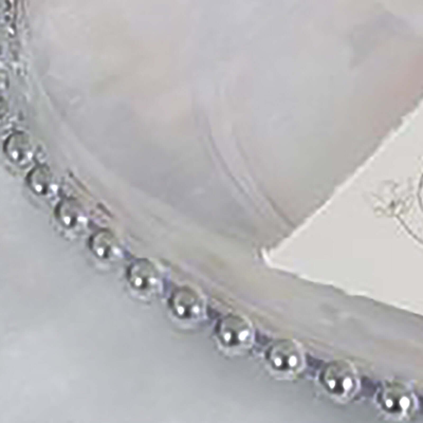 6-Pack Acrylic Round Charger Plates 13" in Clear with Silver Beaded Rim, Decorative Dinner Party Serving Plates