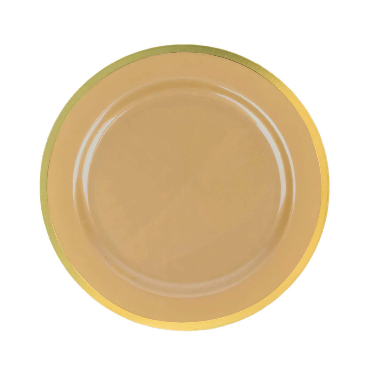 10-Pack Plastic 7" Round Appetizer Plates in Gold with Gold Rim - Sleek Disposable Salad Plates for Banquets & Special Occasions