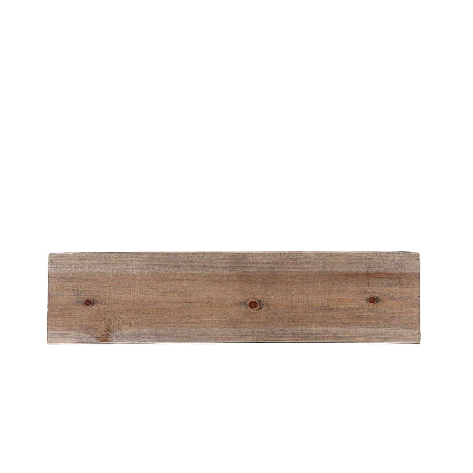 Natural Wood Planter Rectangular Box 24"x6"- Natural Decor with Removable Plastic Liner for Tables
