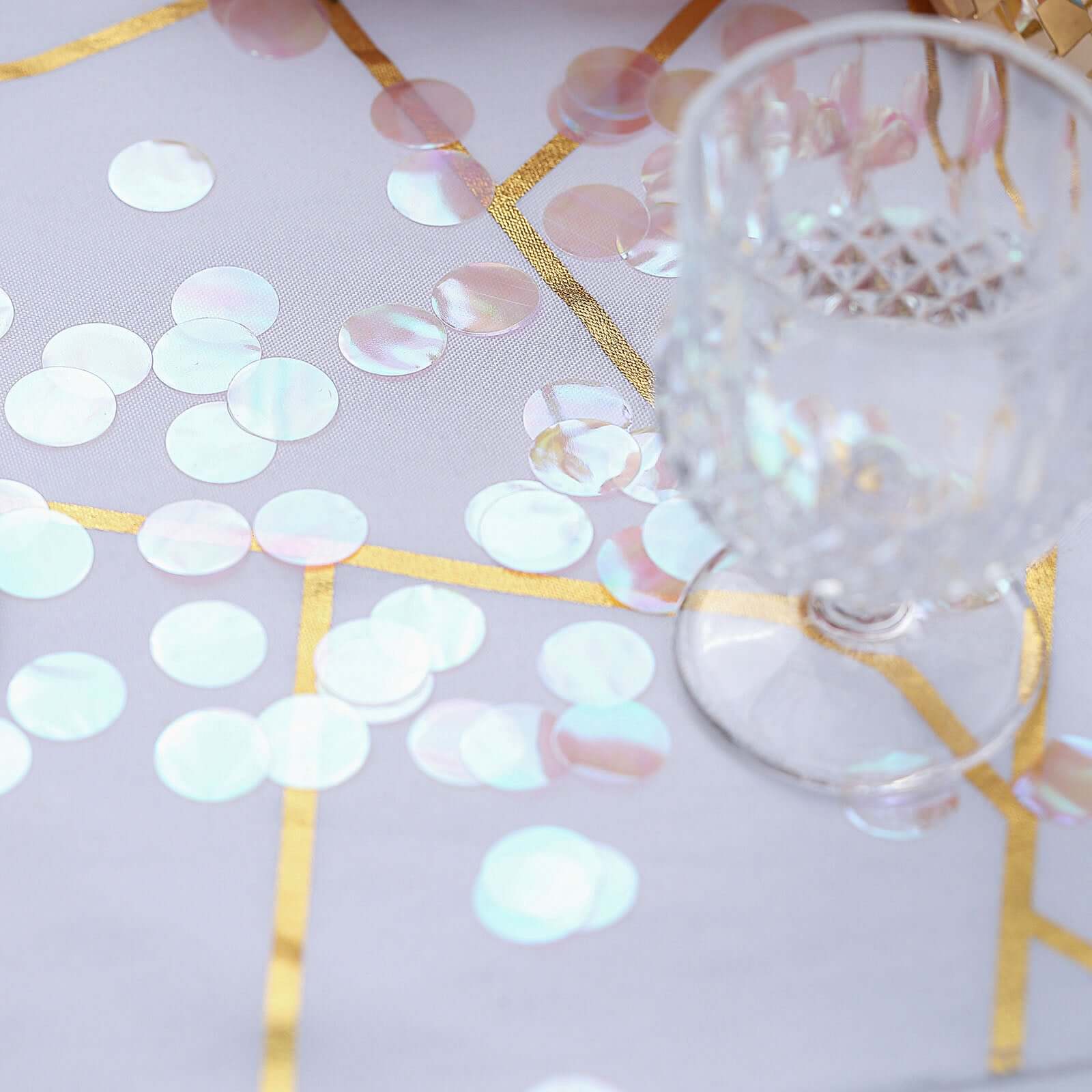 Metallic Round Party Confetti 18G Bag Iridescent Foil, Balloon Table Confetti Glitter Dots for Festive Weddings Baby Bridal Showers & Events
