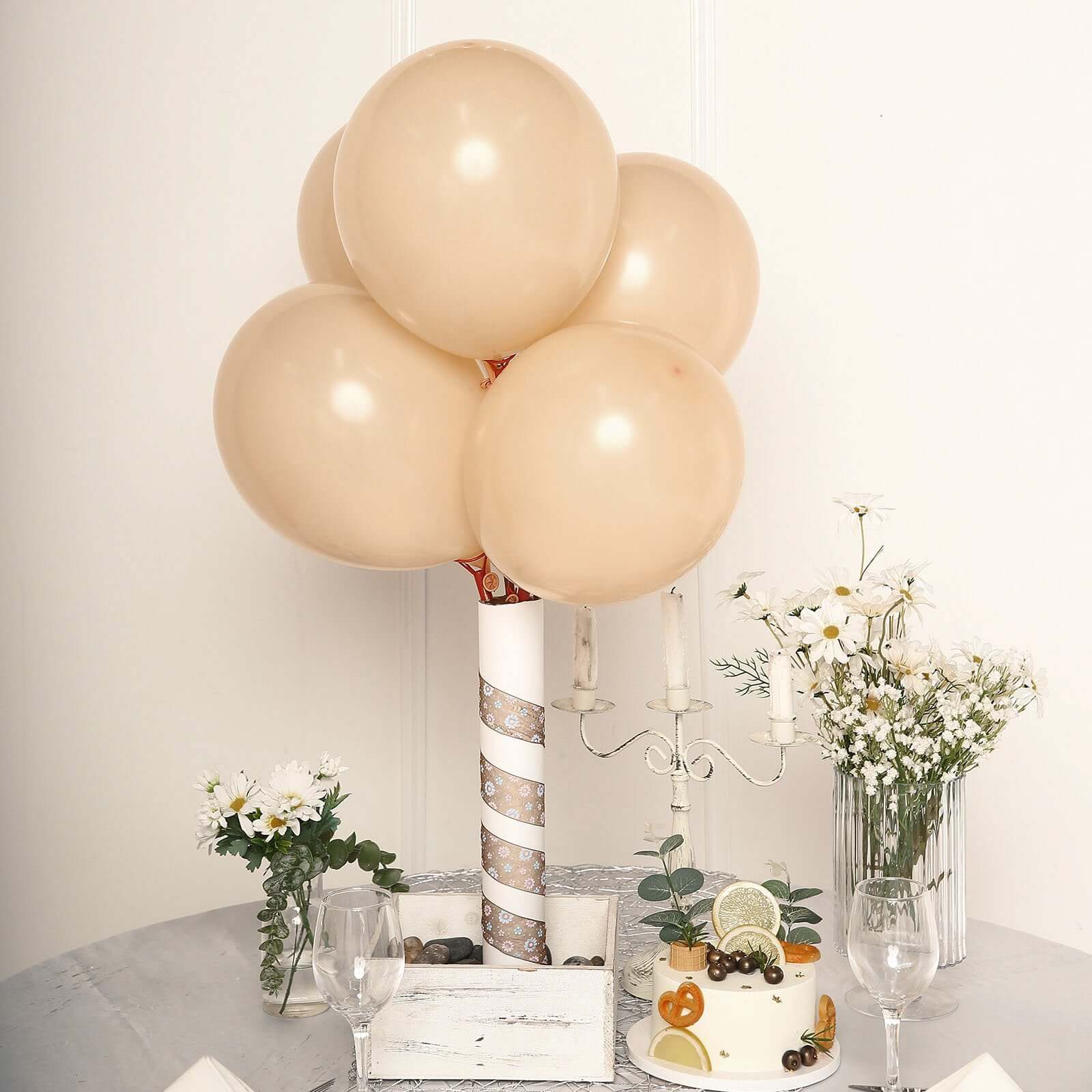 25 Pack 12" Matte Pastel Peach Helium or Air Latex Party Balloons