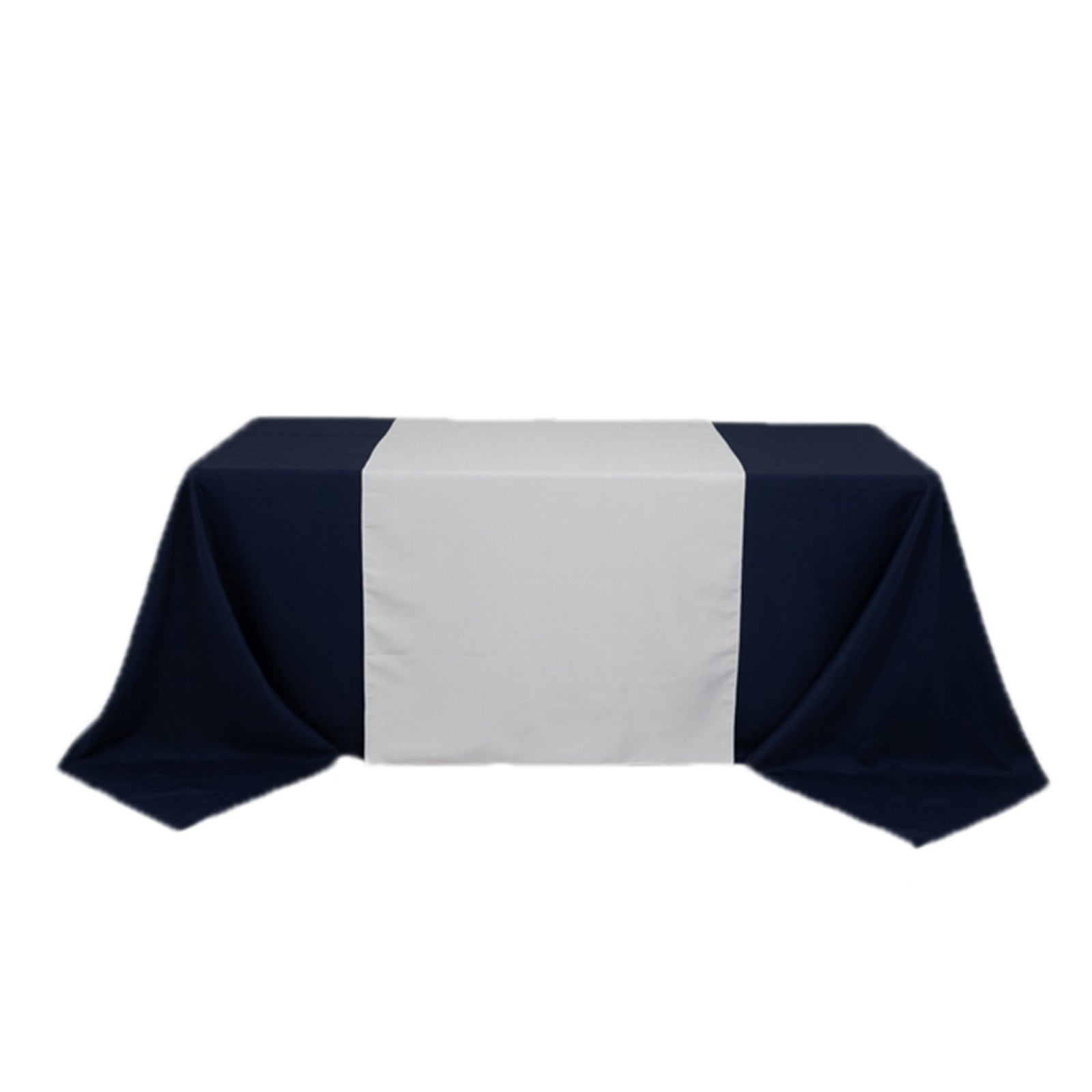 Wide Polyester 36"x72" Table Runner White - Durable Trade Show Table Linen