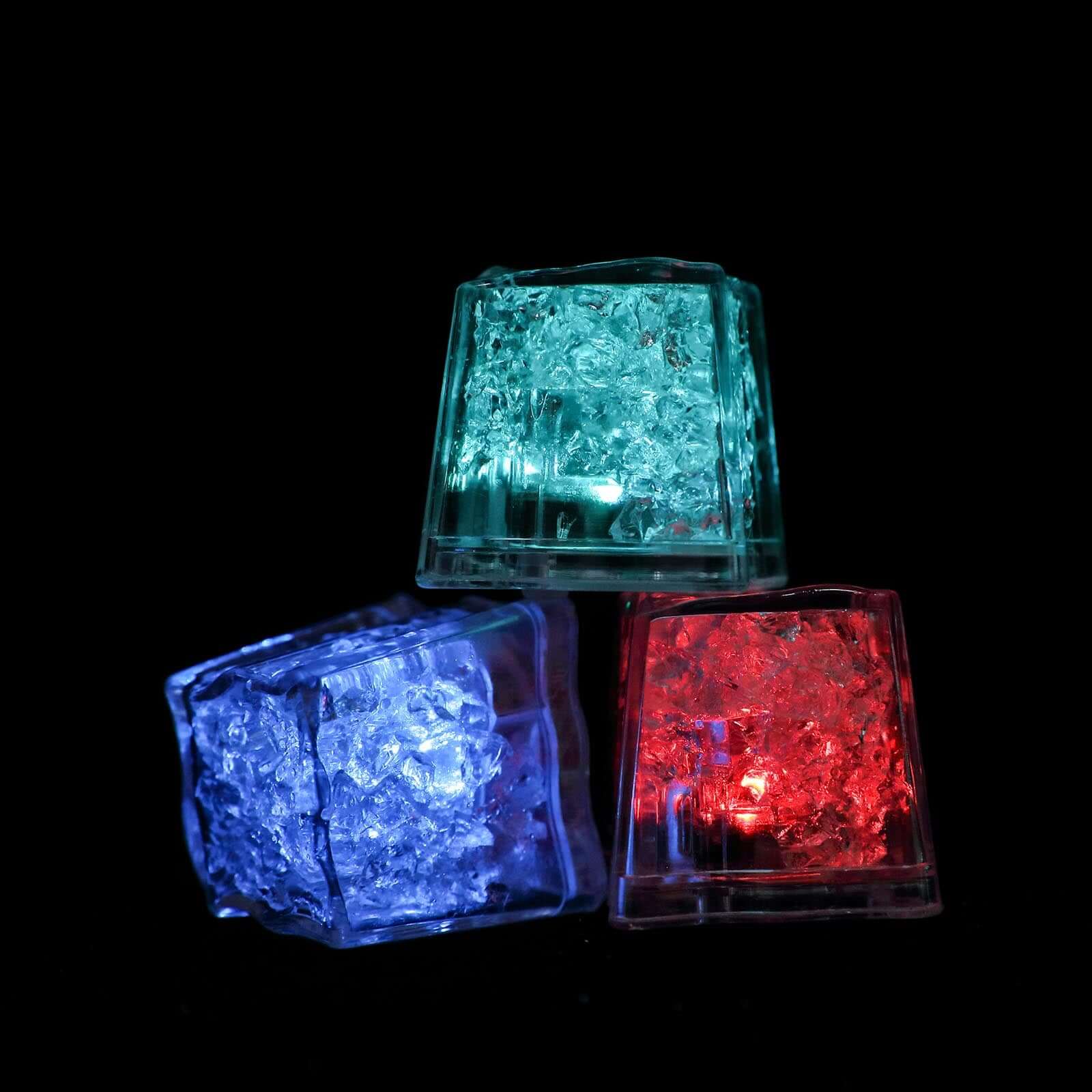 12-Pack LED Ice Cubes Submersible Multicolor Design - Adjustable Waterproof Party Lights
