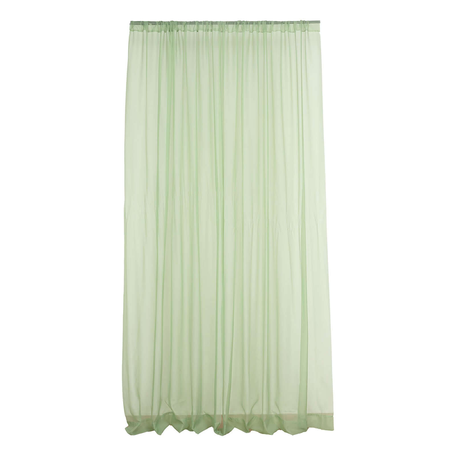 2 Pack Sage Green Sheer Chiffon Event Curtain Drapes, Durable Flame Resistant Premium Organza Backdrop Event Panels With Rod Pockets - 10ftx10ft