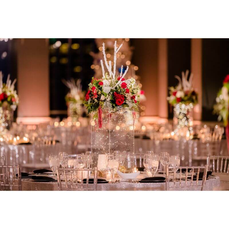 Acrylic Pedestal Riser Display Box Transparent Clear - Functional Centerpiece for Weddings and Parties 16"