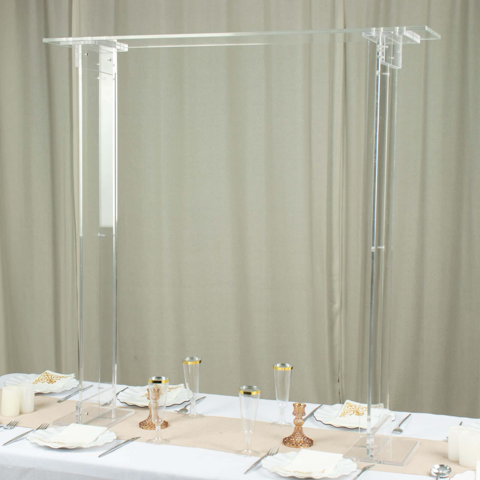 Acrylic Flower Stand Rectangular Design Clear - Decorative Floral Frame Table Centerpiece for Events 40"