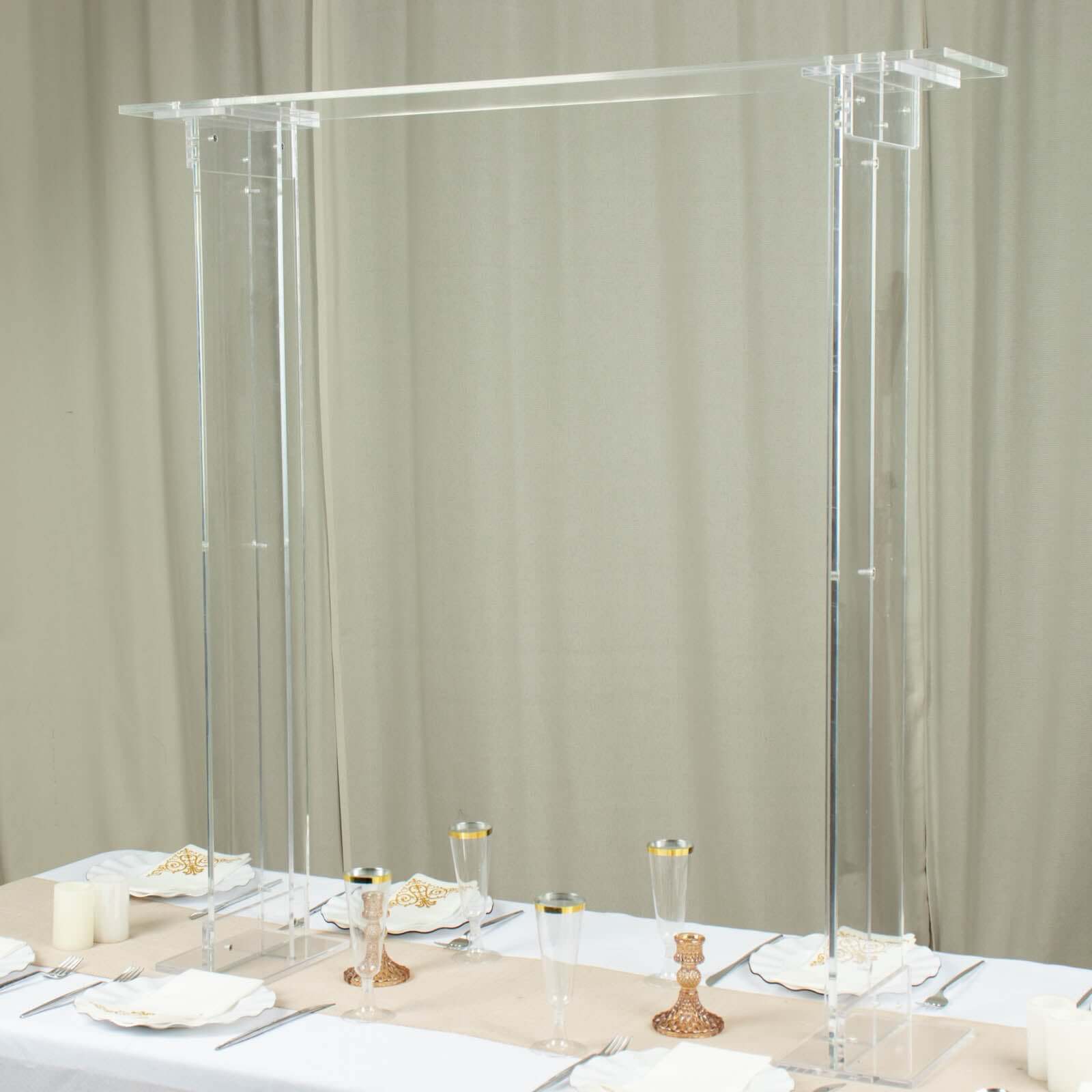 Acrylic Flower Stand Rectangular Design Clear - Decorative Floral Frame Table Centerpiece for Events 40"