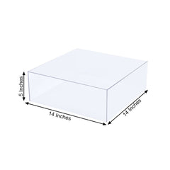 Acrylic Cake Box Stand Pedestal Riser Transparent Clear - Display for Desserts and Events 14"x14"