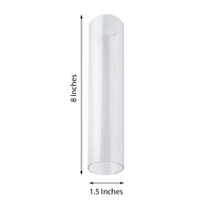 Acrylic Cake Stand Tubes Clear DIY Customizable Design - Tiered Cupcake Dessert Tower Poles 8"