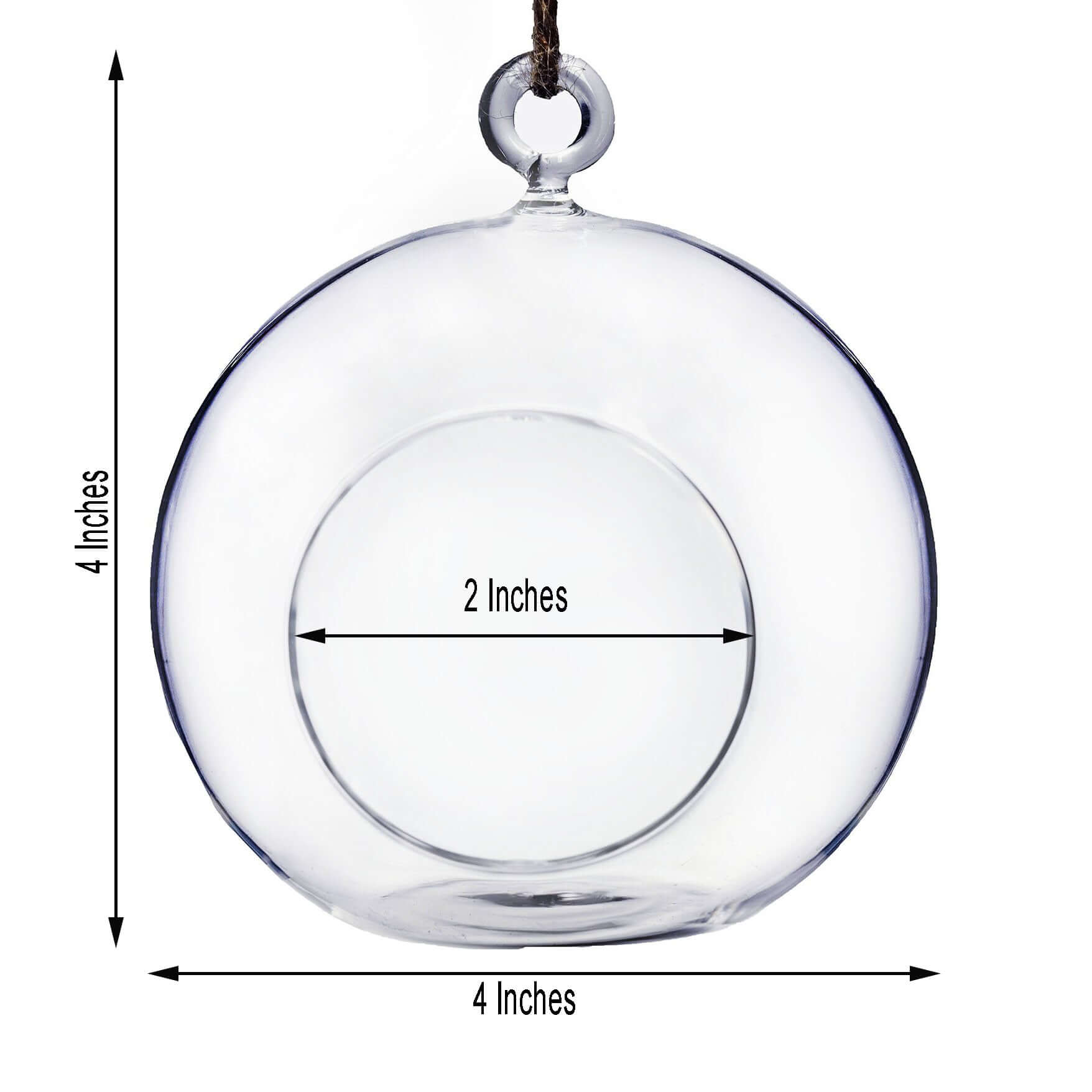 4-Pack Glass Terrarium Hanging Globe Design Free-Falling - Modern Planter for Air Plants & Displays 4"