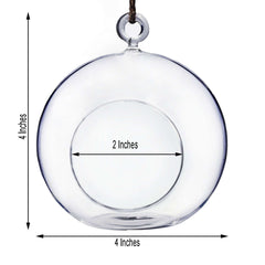4-Pack Glass Terrarium Hanging Globe Design Free-Falling - Modern Planter for Air Plants & Displays 4"