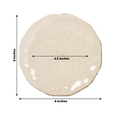 10-Pack Plastic Round 6" Dessert Plates in Gold Glitter with Ruffled Rim - Sturdy Disposable Salad Appetizer Dinnerware