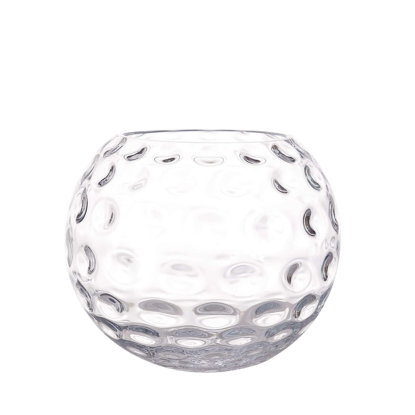 2-Pack Glass Bubble Vases Sphere Hobnail Design Clear Round - Decorative Votive Tealight Wedding Centerpieces 8"