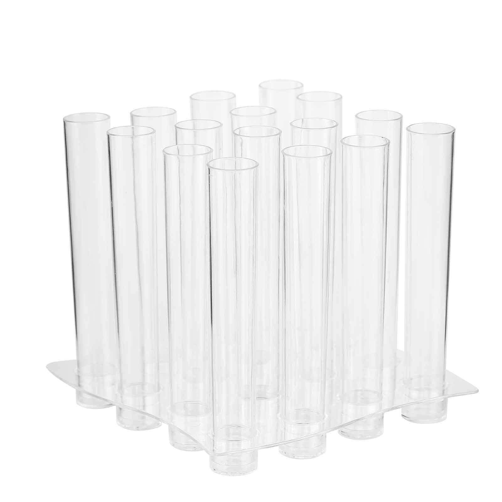 16-Pack Plastic Shot Glasses Clear Test Tube - Lightweight Disposable Glasses with Tray for Events 1oz