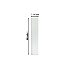 2-Pack Clear Ribbed Glass Hurricane Shades Open End Design - Stylish Candelabra Pillar Candle Holder Table Centerpiece 10"