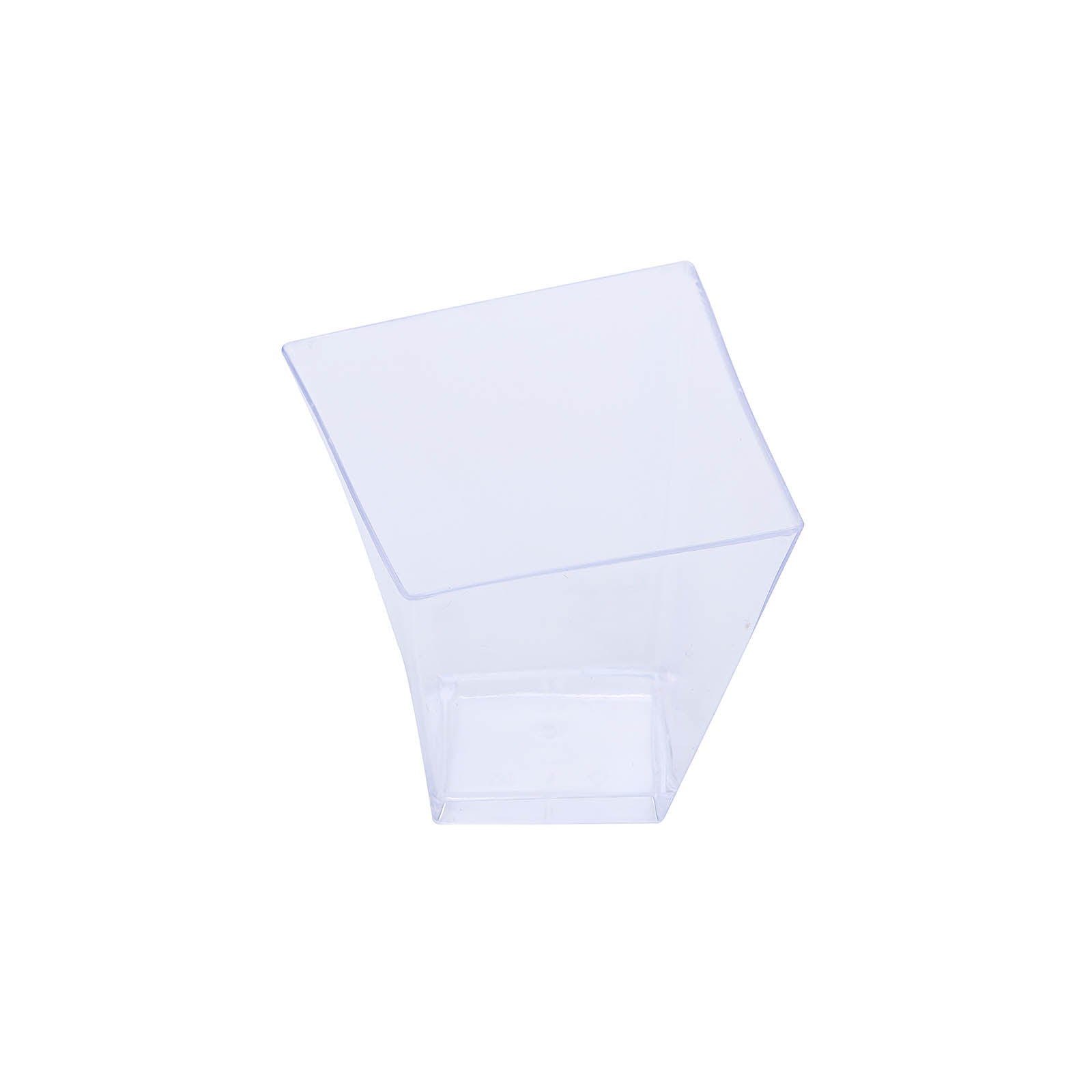 50-Pack Plastic Dessert Cups Square Twist Clear - Durable Disposable Sauce Cups for Parties 2oz