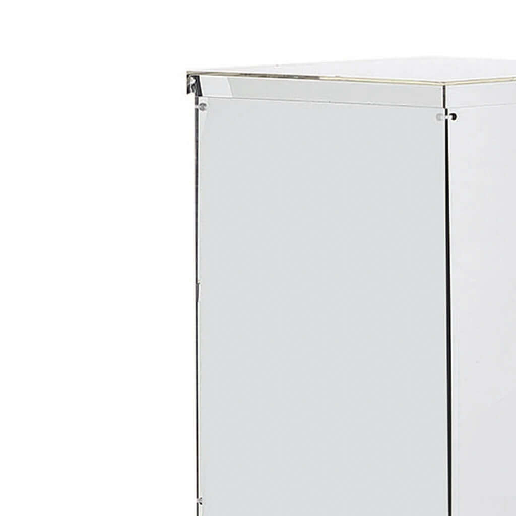 Set of 5 Silver Mirror Finish Acrylic Display Boxes, Pedestal Risers with Interchangeable Lid and Base - 12",16",24",32",40"