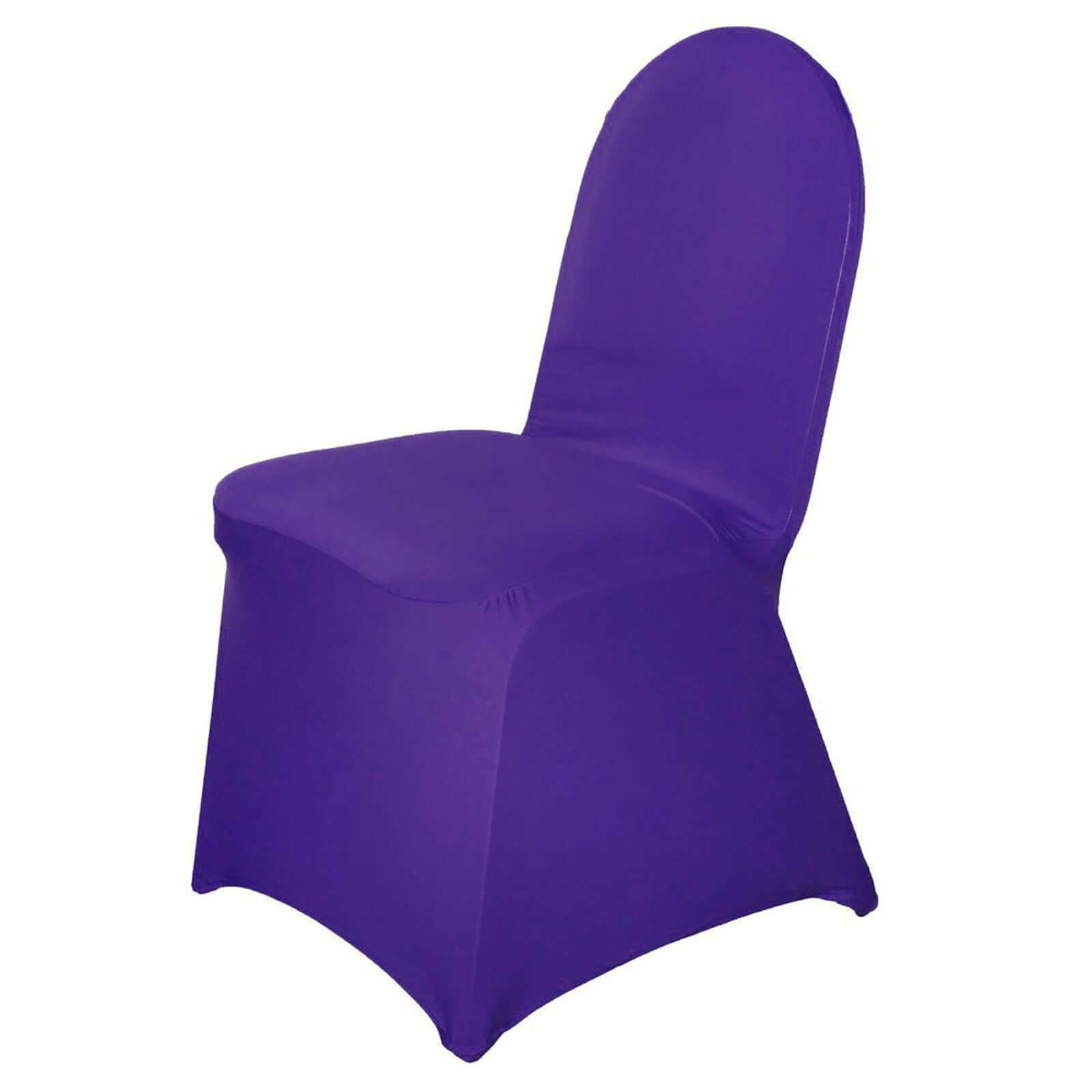Spandex Chair Cover for Banquet Chairs Purple - Stretch 160GSM Fabric with Slip-On Slipcover