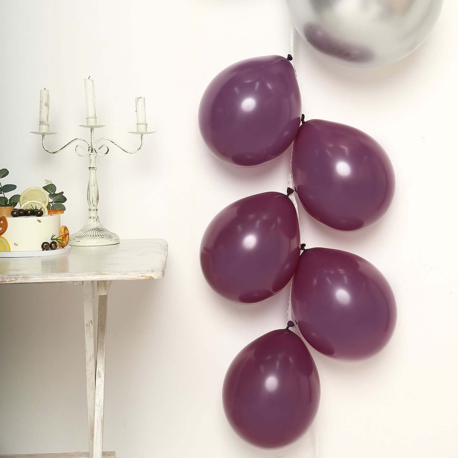 25 Pack 12" Matte Pastel Eggplant Helium or Air Latex Party Balloons