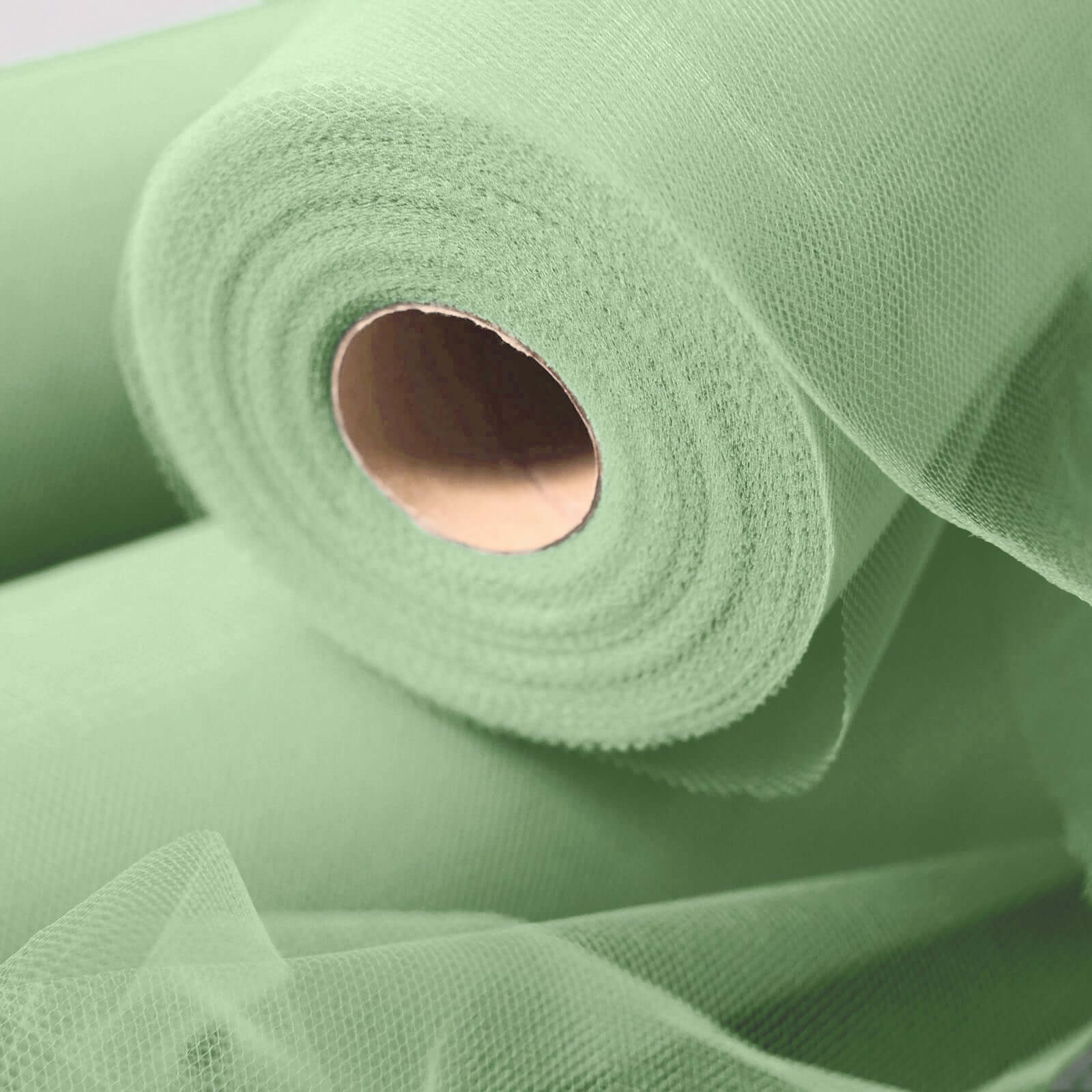 6"x100 Yards Sage Green Tulle Fabric Bolt, Sheer Fabric Spool Roll For Crafts