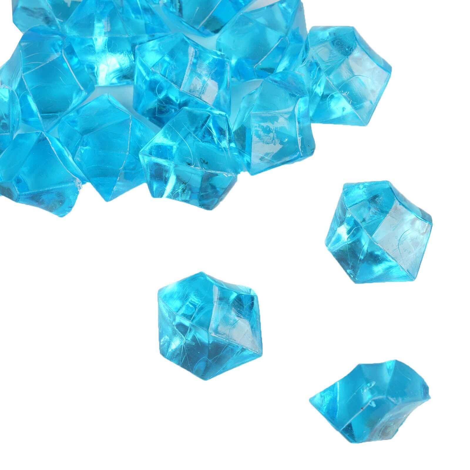 300 Pcs Acrylic Ice Bead Vase Fillers Large Turquoise - Stylish DIY Craft Crystals for Event Decor & Wedding Tables