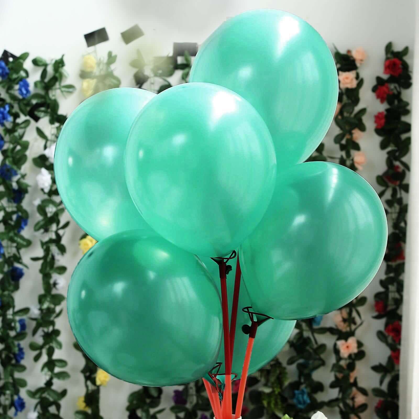 25 Pack 12" Shiny Pearl Turquoise Latex Helium or Air Balloons