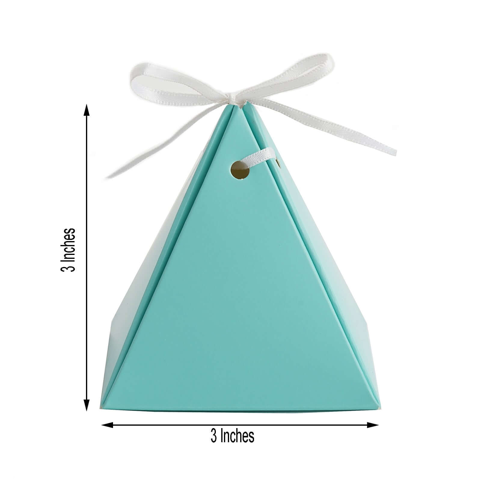 25 Pack Turquoise Pyramid Shape Wedding Party Favor Candy Gift Boxes