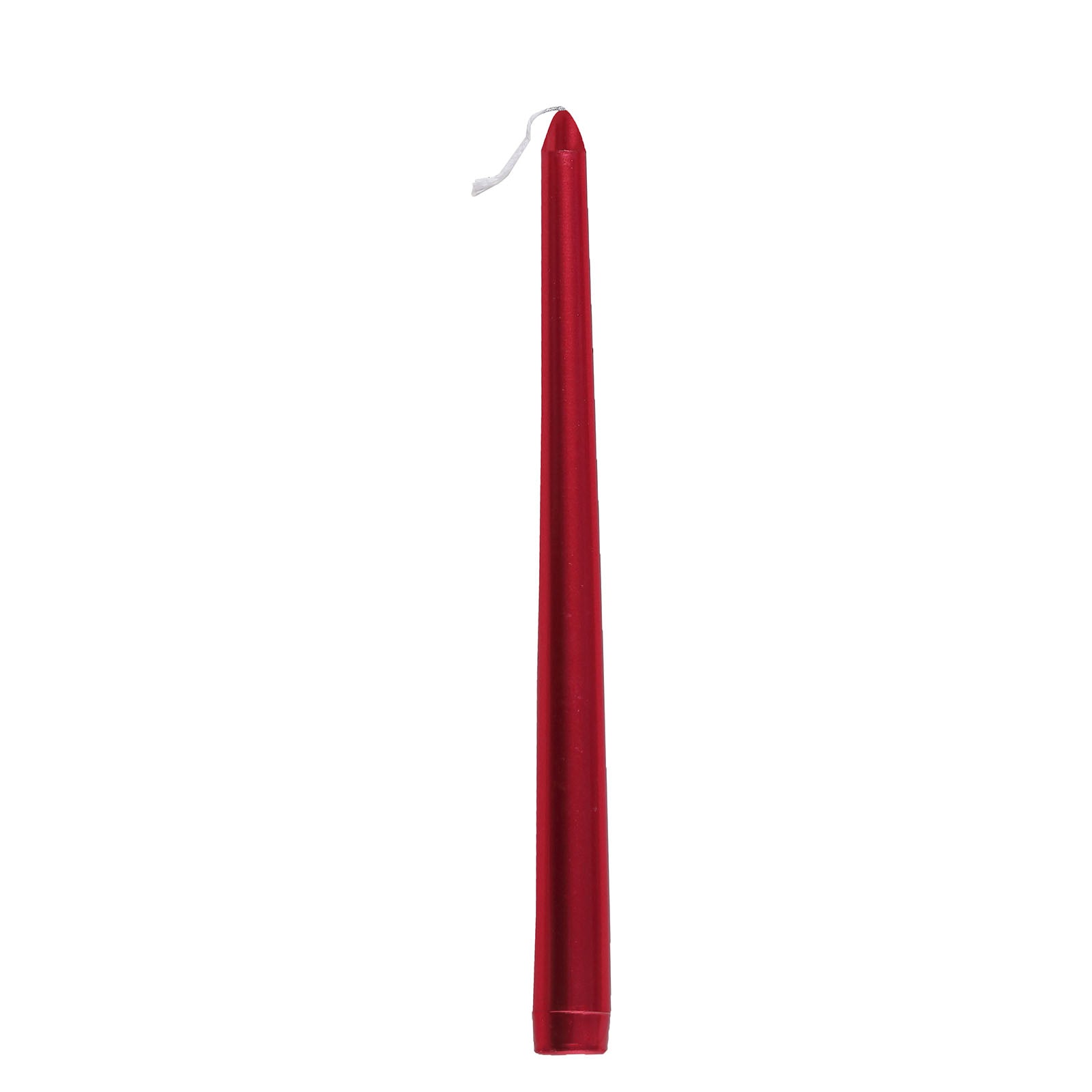 12-Pack Taper Candles Premium Wax Design Metallic Red - Unscented Candles for Upscale Settings 10"