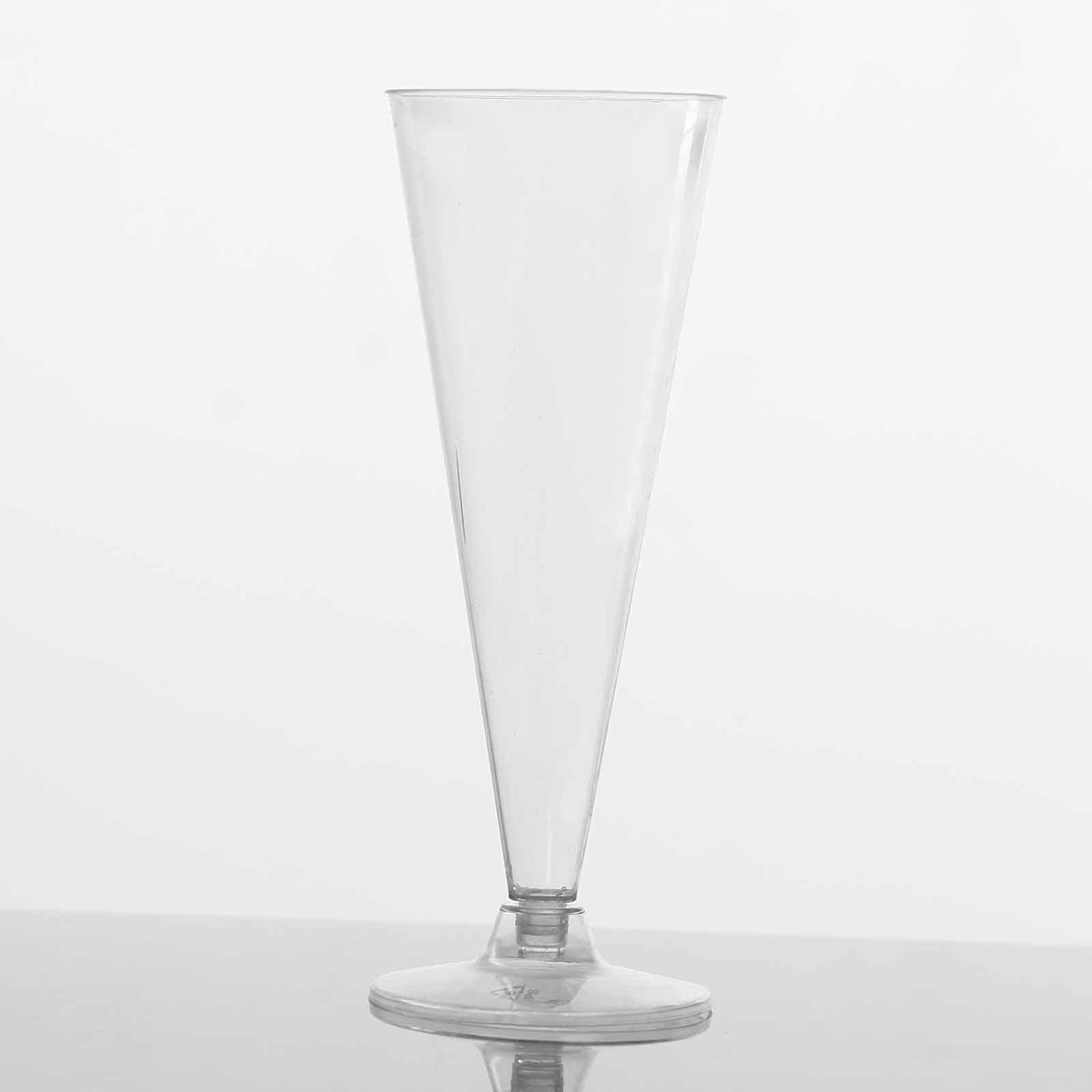 12-Pack Plastic Champagne Flutes Trumpet Clear - Durable Disposable Toasting Glasses 7oz