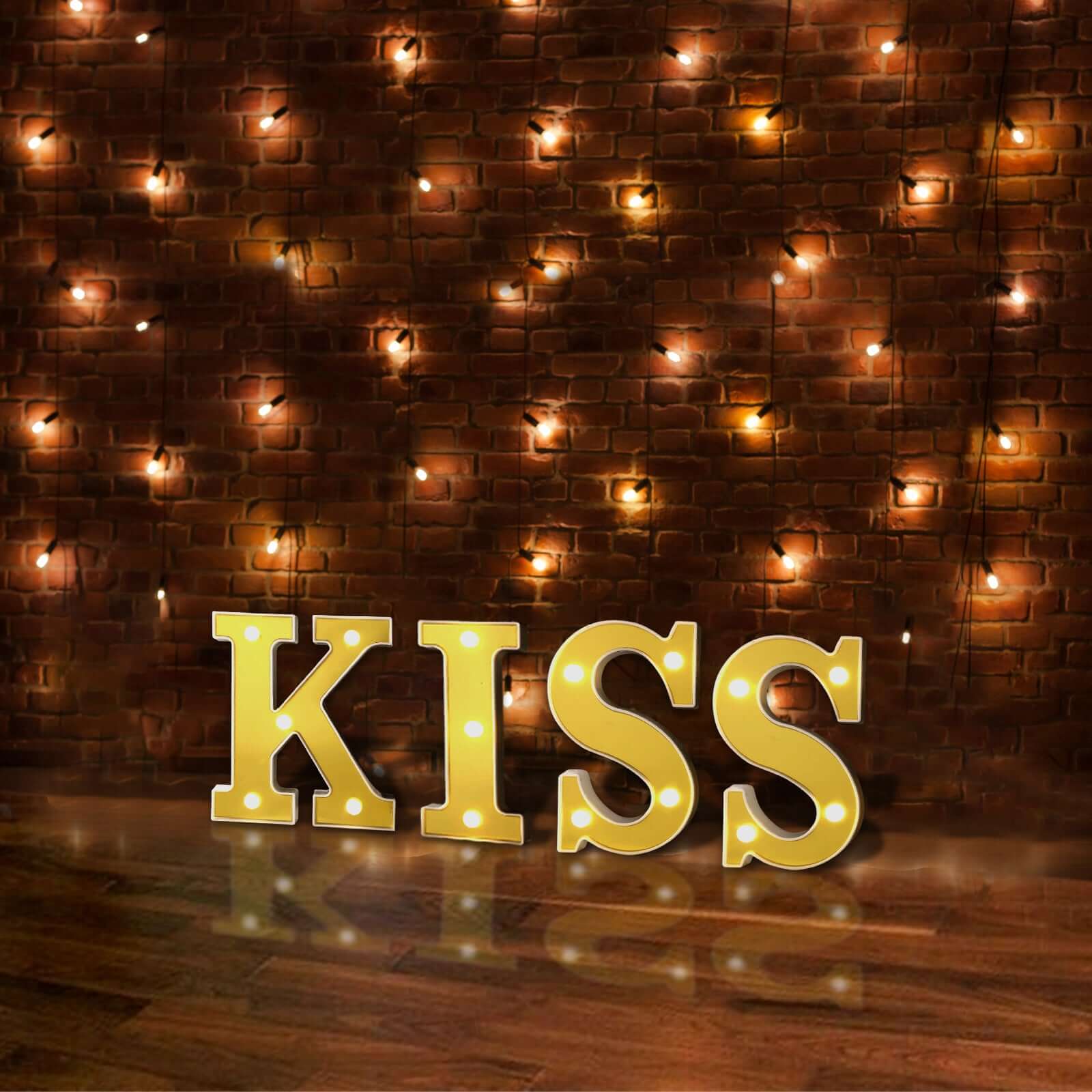 3D Marquee Letter "K" Warm White 5 LED Lights Gold - Chic Light-Up Decor for Events 6"