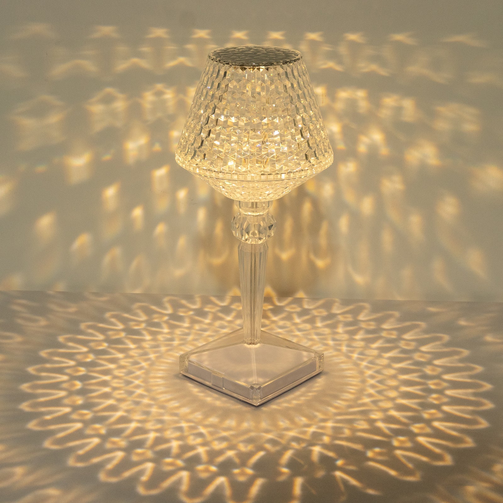 LED Acrylic Table Lamp Cup Shape Design Color Changing - Rechargeable Cordless Touch Control Accent Light 10"