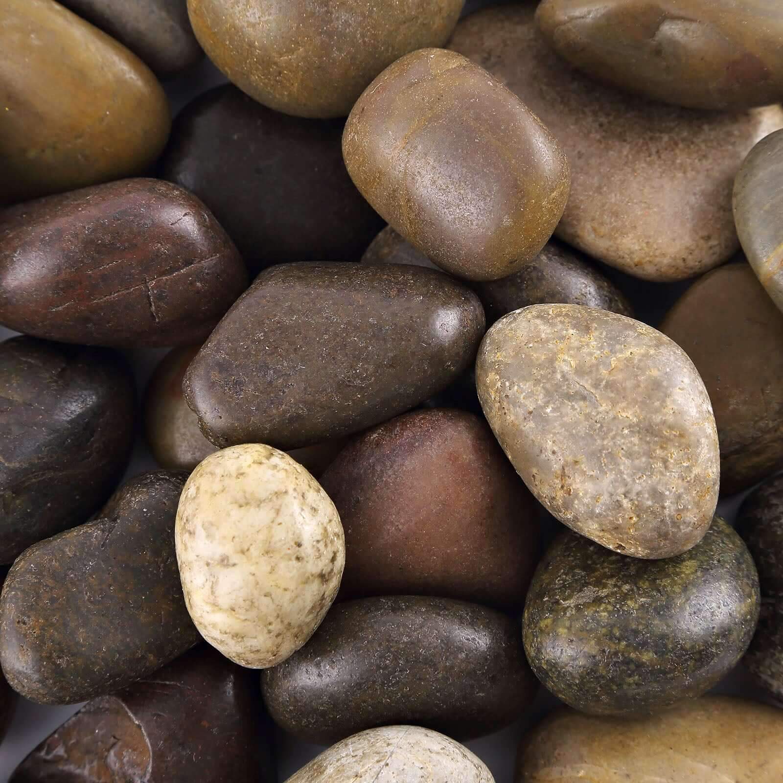 Polished Decorative Stones Natural Assorted Design - Ideal Vase Fillers, Landscaping, and Aquarium Use 2Lb