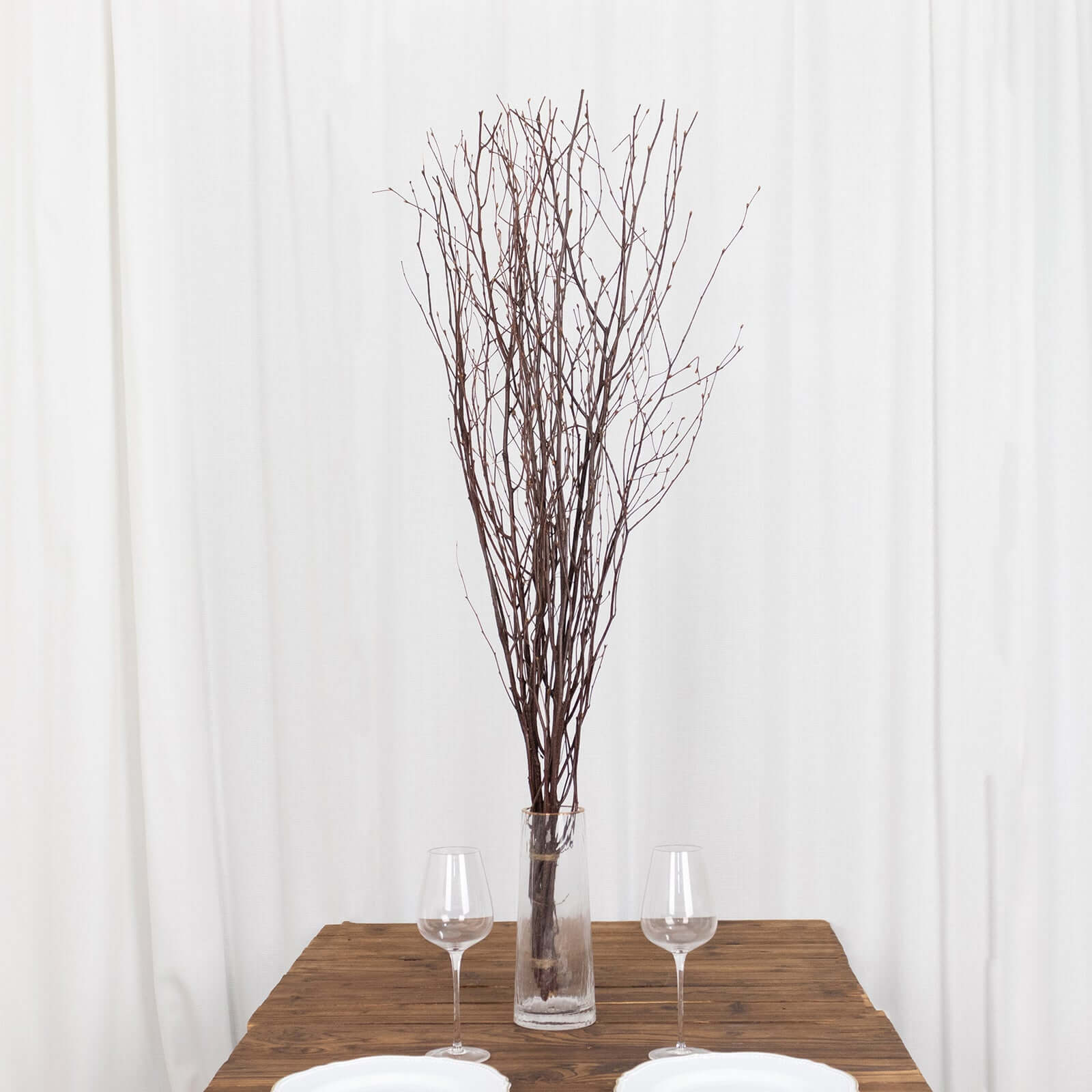 6-Pack Natural Birch Tree Branches 46" Natural - Versatile Extra Long Decorative Dried Willow Twigs Sticks for Vase Centerpiece Wedding Decor