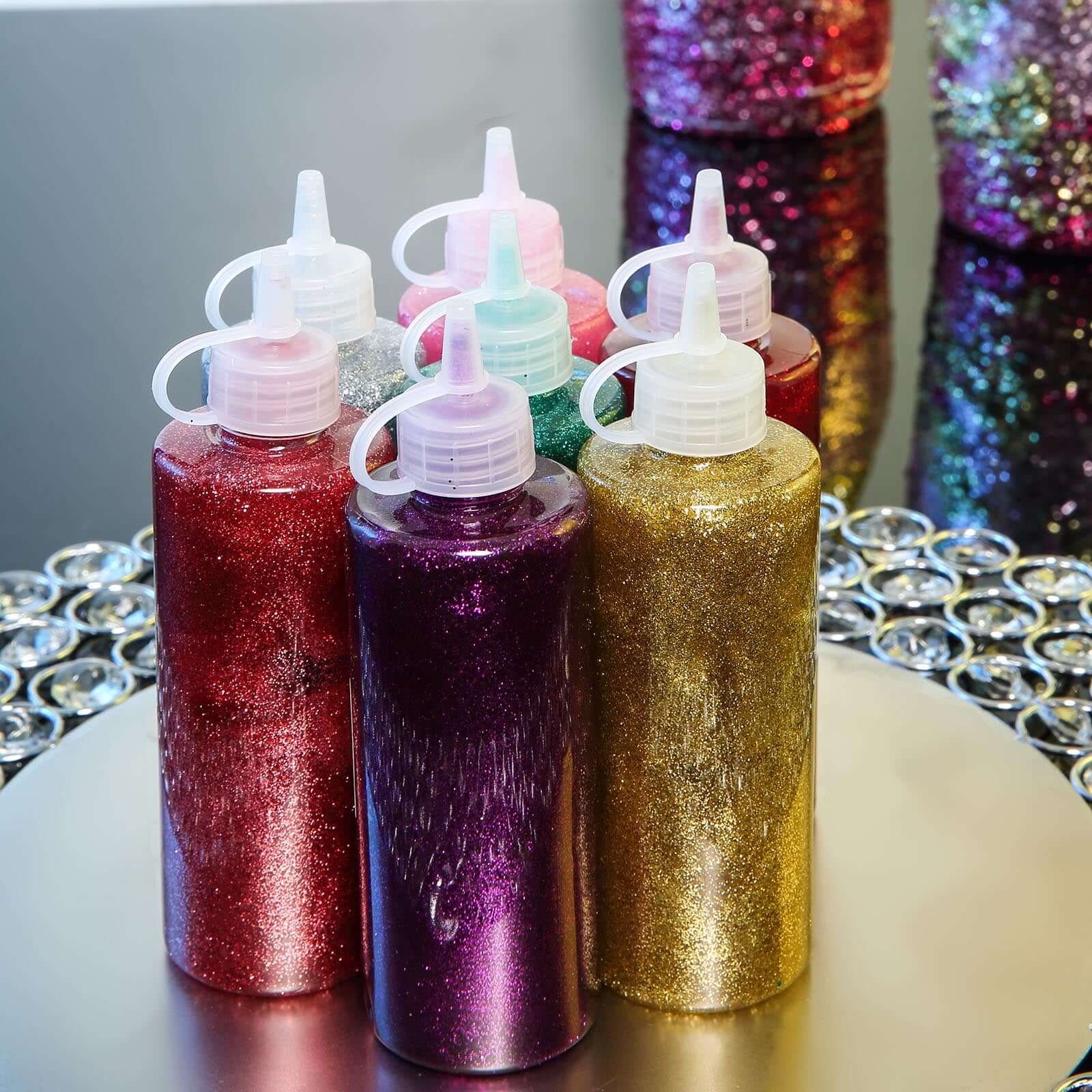 Metallic Glitter Glue Purple - Washable Nontoxic Art Glue for Fun DIY Projects Scrapbooking & Party Decor 4 oz Bottle