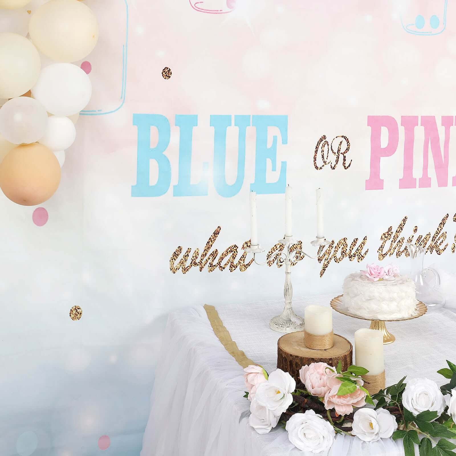 8ftx8ft Gender Reveal "Blue Or Pink" Vinyl Photo Shoot Backdrop