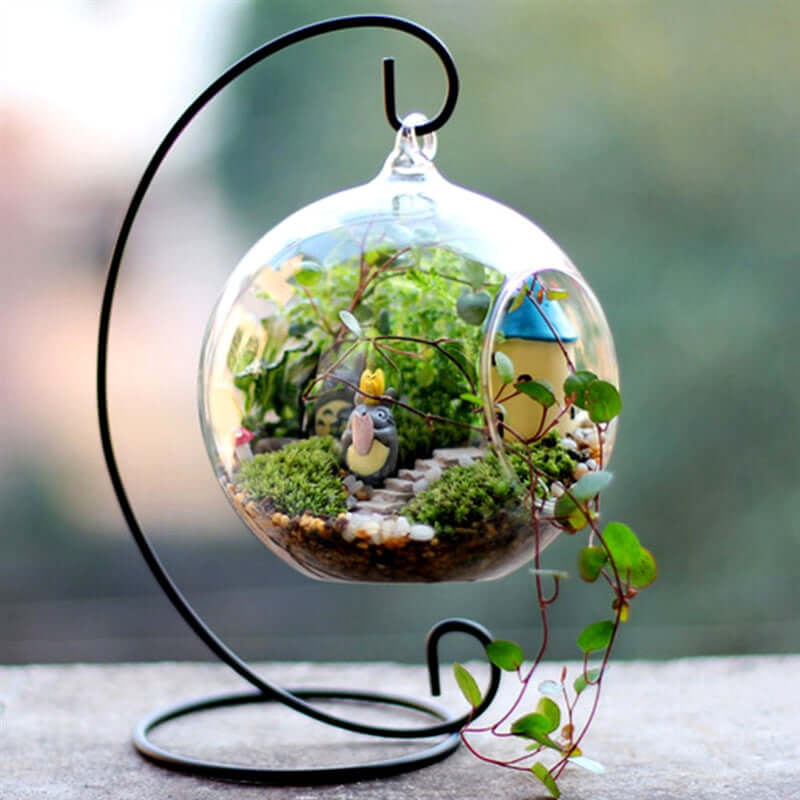 4-Pack Glass Terrarium Hanging Globe Design Free-Falling - Modern Planter for Air Plants & Displays 4"