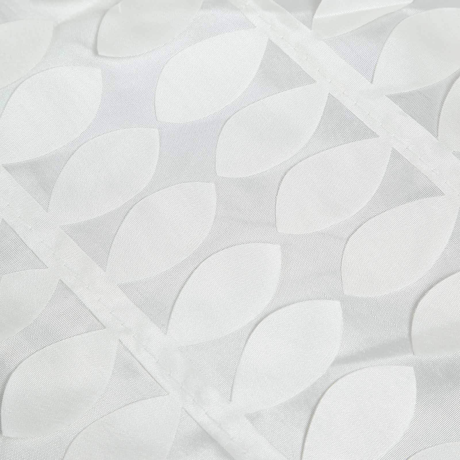 Taffeta 54"x54" Square Tablecloth Ivory 3D Leaf Petal Table Cover