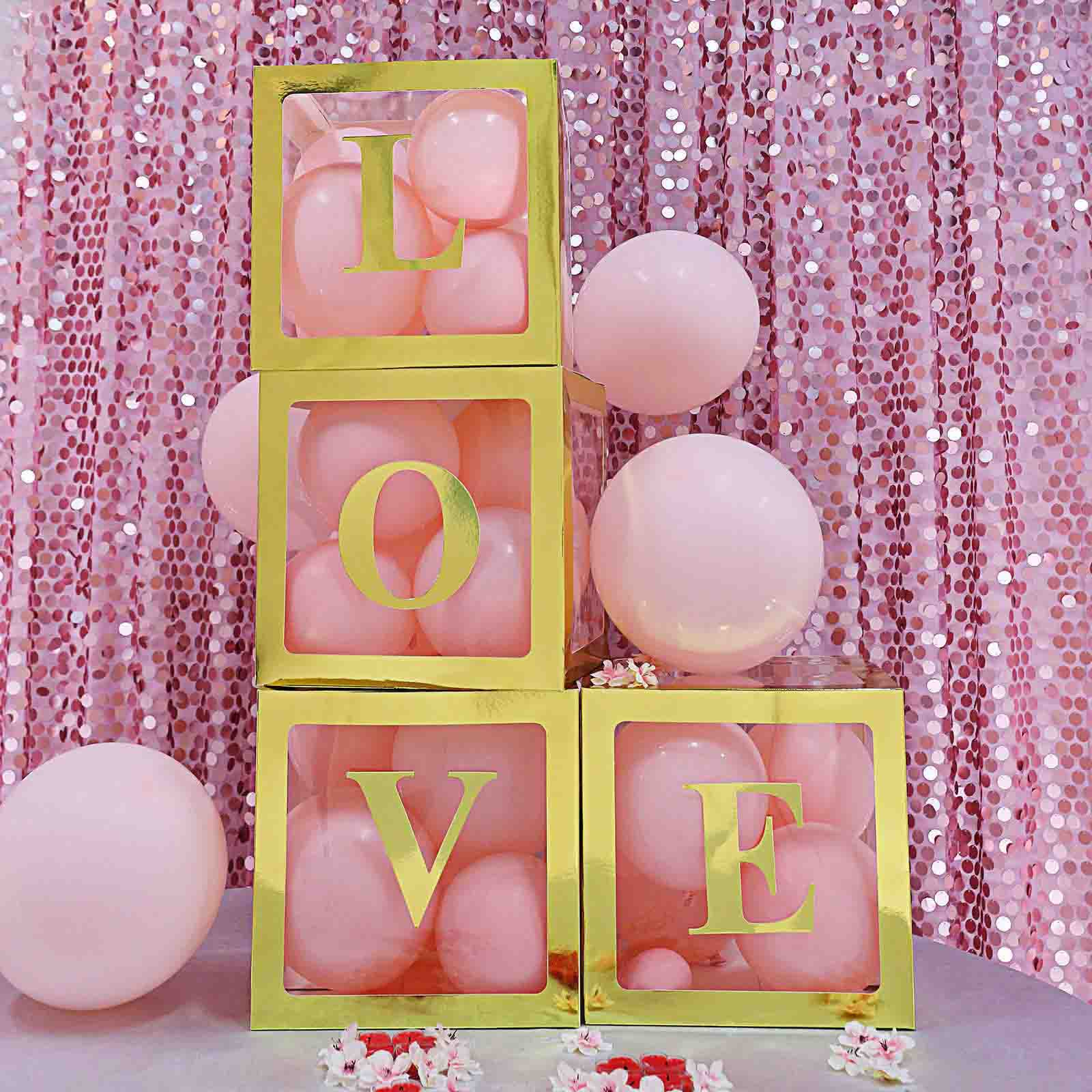 4 Pack 5" Metallic Gold Alphabet Stickers Banner, Customizable Stick on Gold Letters - V