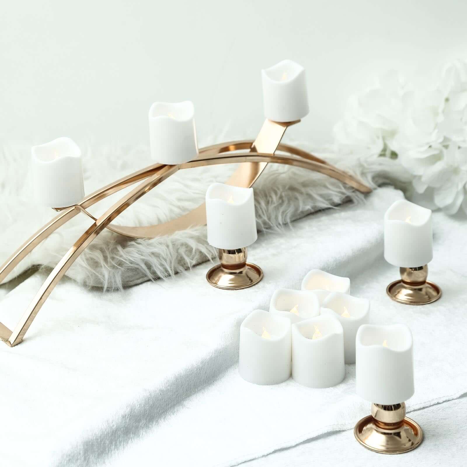 12-Pack LED Votive Candles Classic White Design - Reusable Flameless Battery Operated Lights