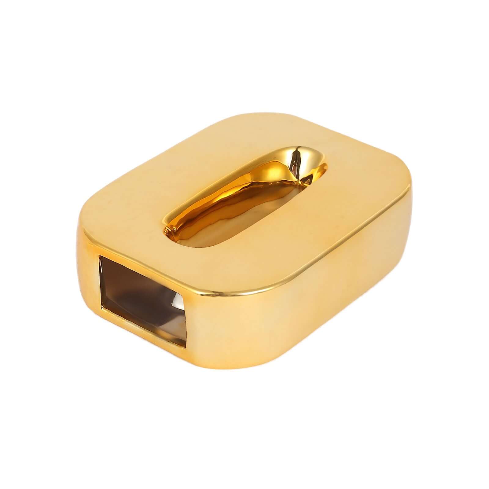 Shiny Ceramic Vase Letter "O" Gold Plated - Chic Bud Planter Pot for Events & Decor 6"