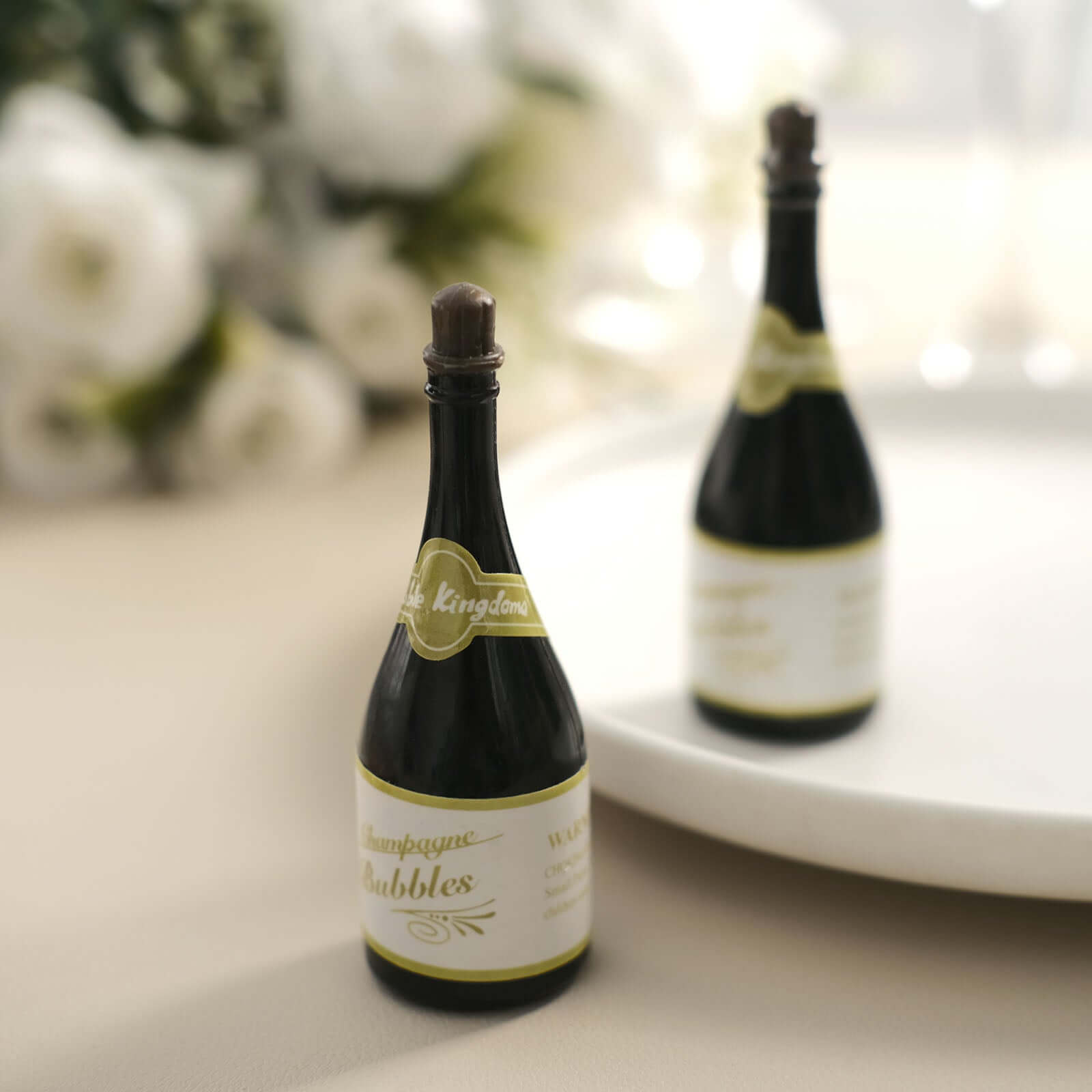 24 Pack Mini 4" Champagne Bottle Event Favor Bubbles, Wedding Shower Bubbles