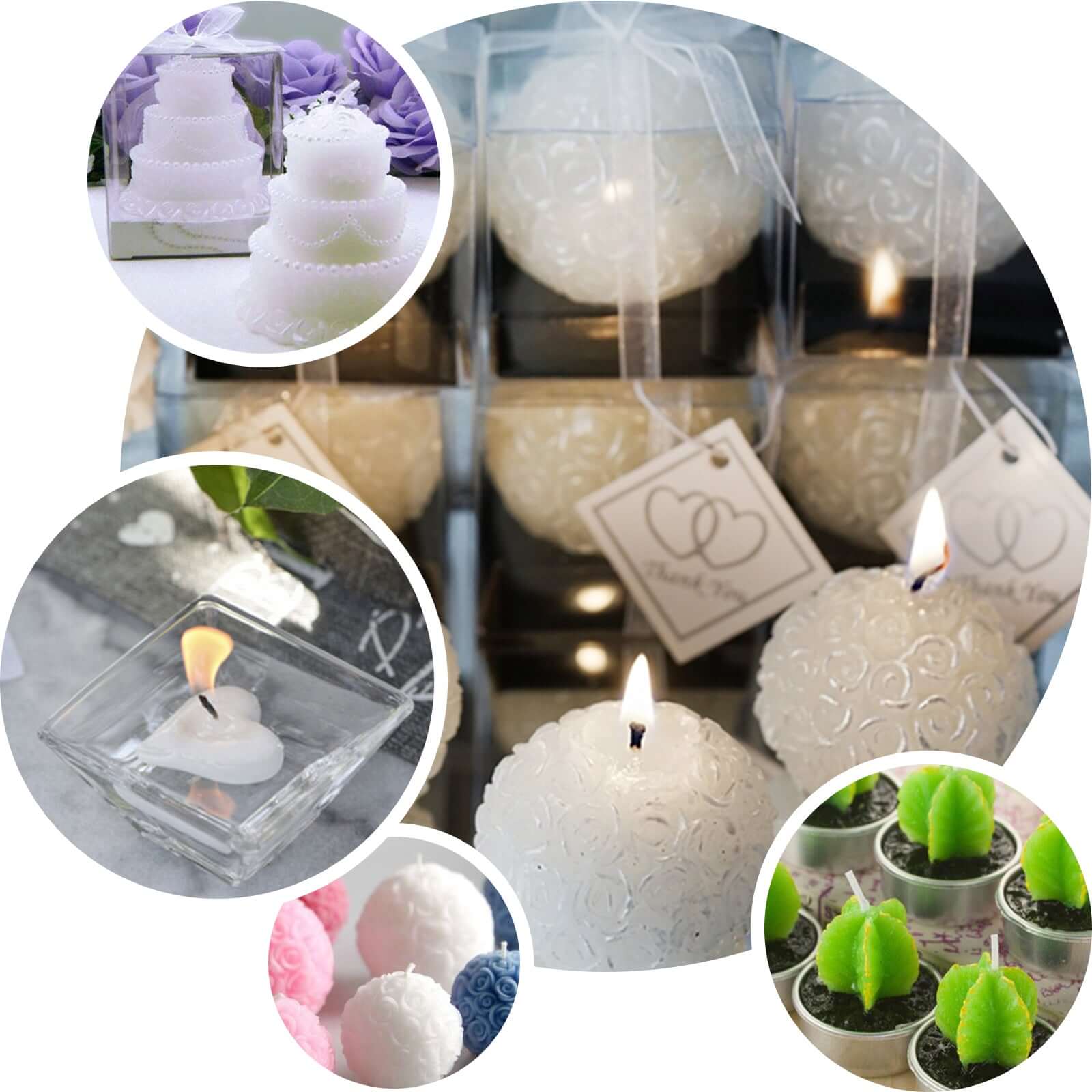 4-Pack Tea Light Candles Island Sea Shell Design Gift Wrapped with Thank You Tag - Party Favors for Weddings & Gatherings