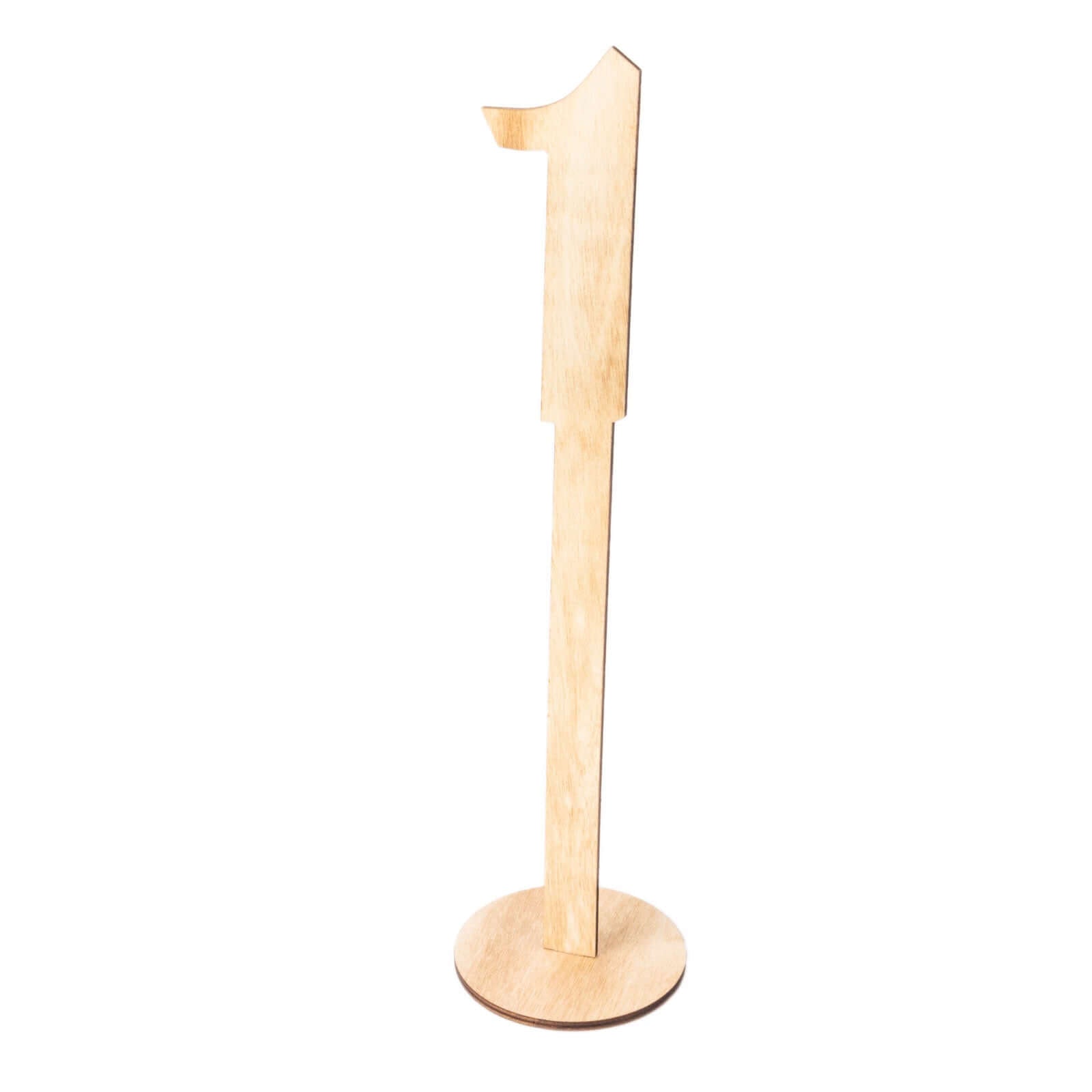 Set of 20 Wooden Wedding Table Numbers Natural 1-20 with Round Holder Base - Rustic Table Signs for Receptions 11" Tall