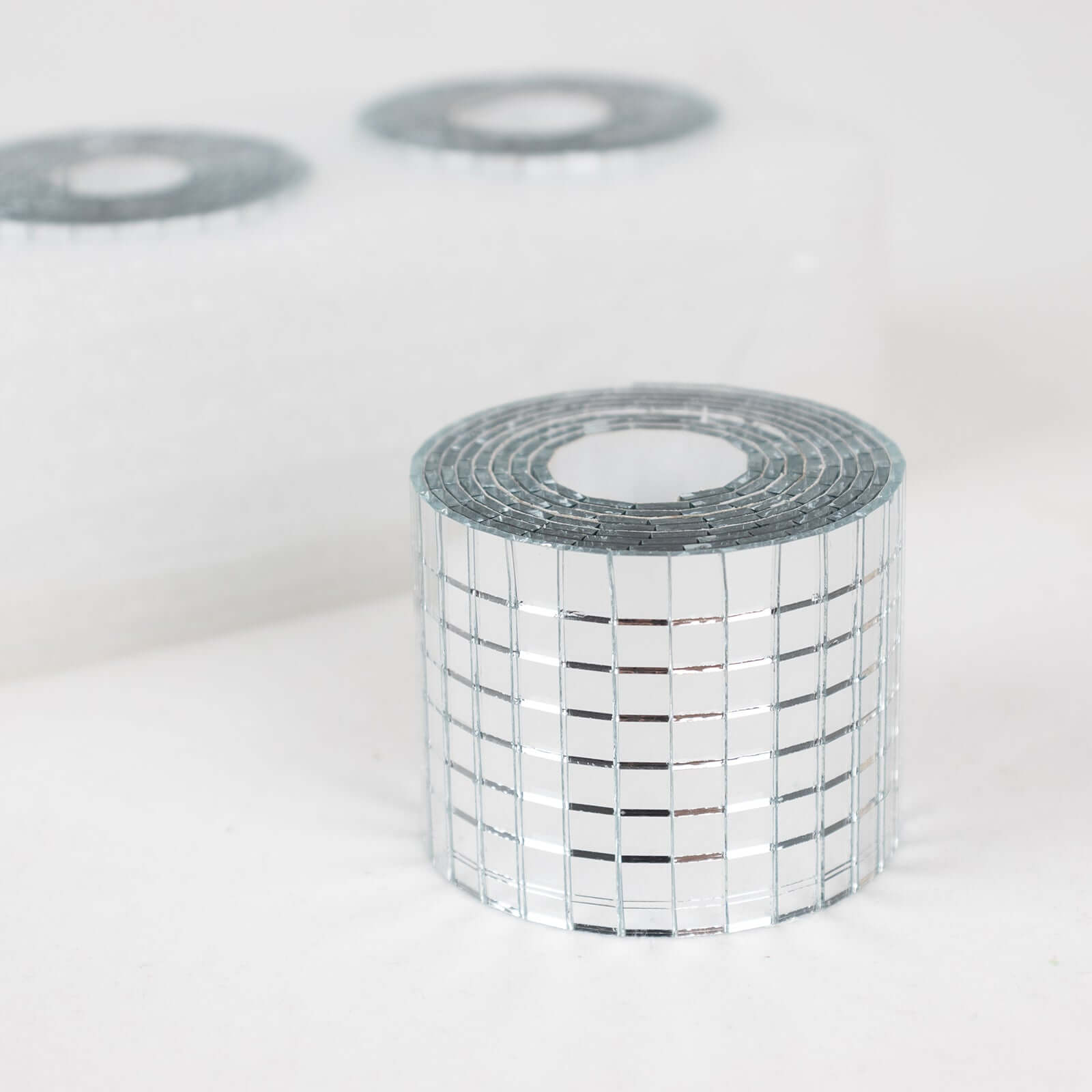 3 Pack Silver Self-Adhesive Glass Mirrors Mosaic Rolls, 9ft Mini Square Real Glass Mirror Tiles Stickers