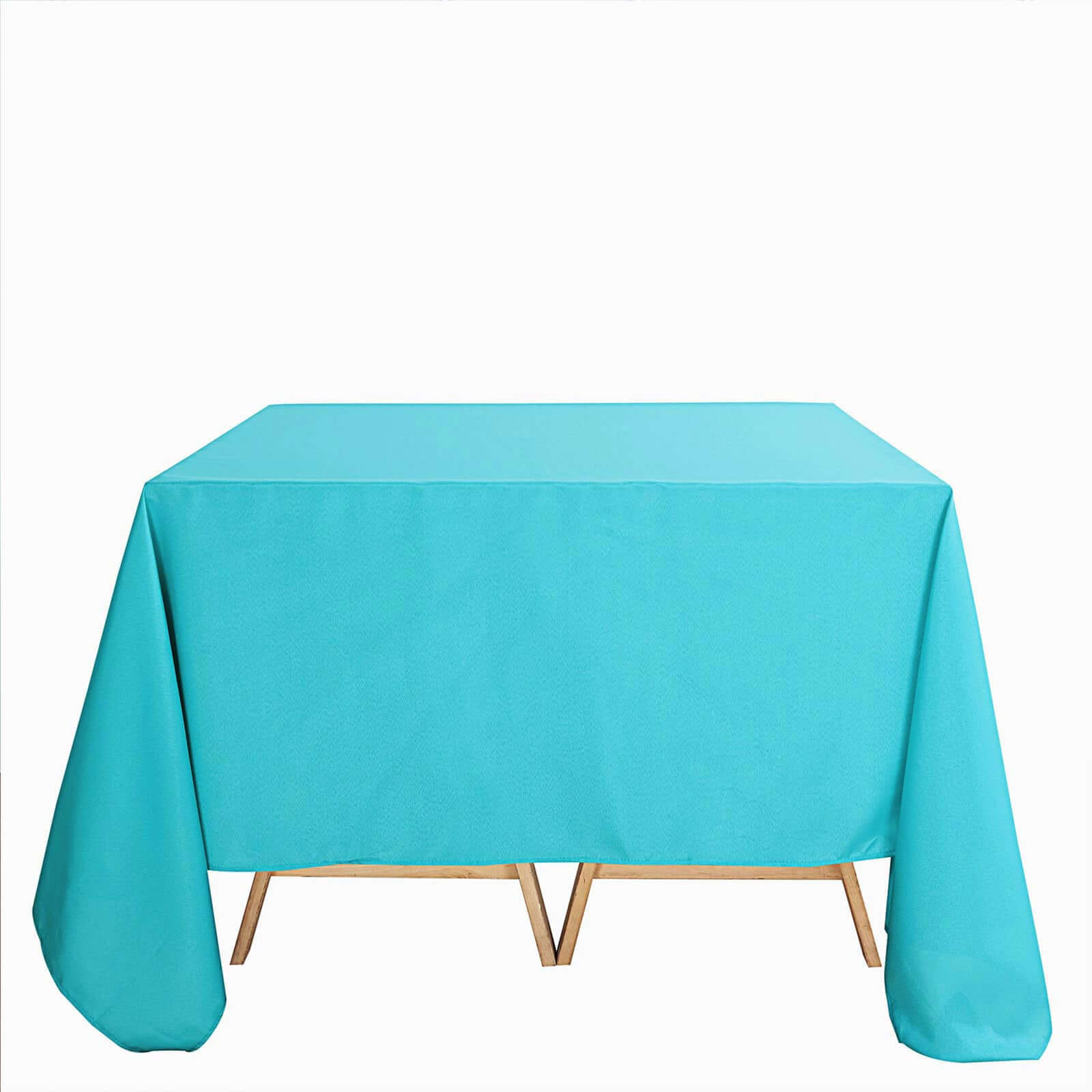 Polyester Square 90"x90" Tablecloth Turquoise - Wrinkle-Resistant & Durable Table Cover