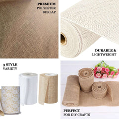 6"x10 Yards Natural Polyester Burlap Fabric Roll