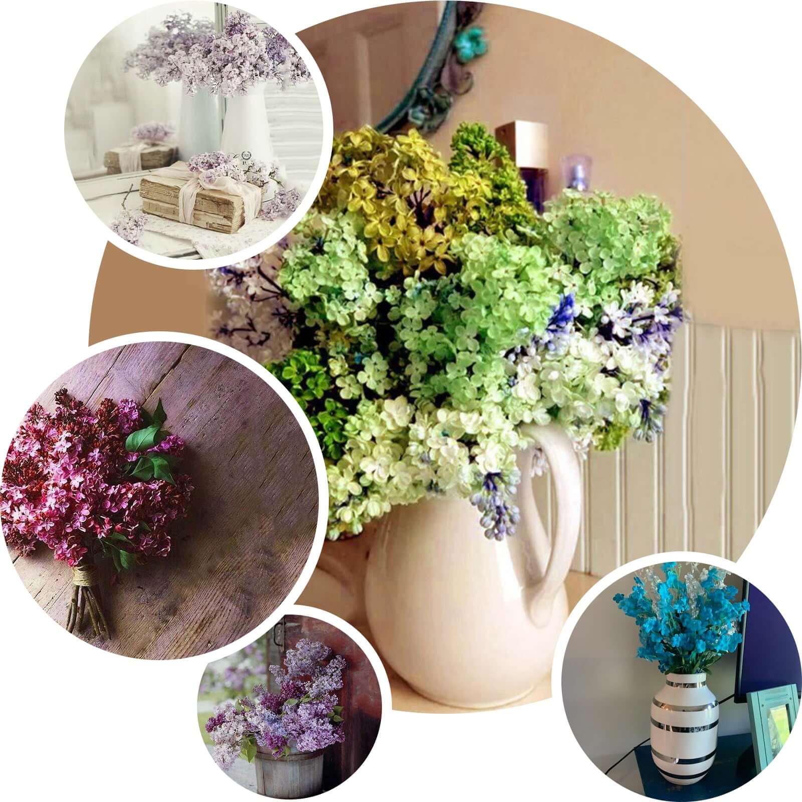 12 Stems Navy Blue Artificial Silk Babys Breath Flower Bushes Spray